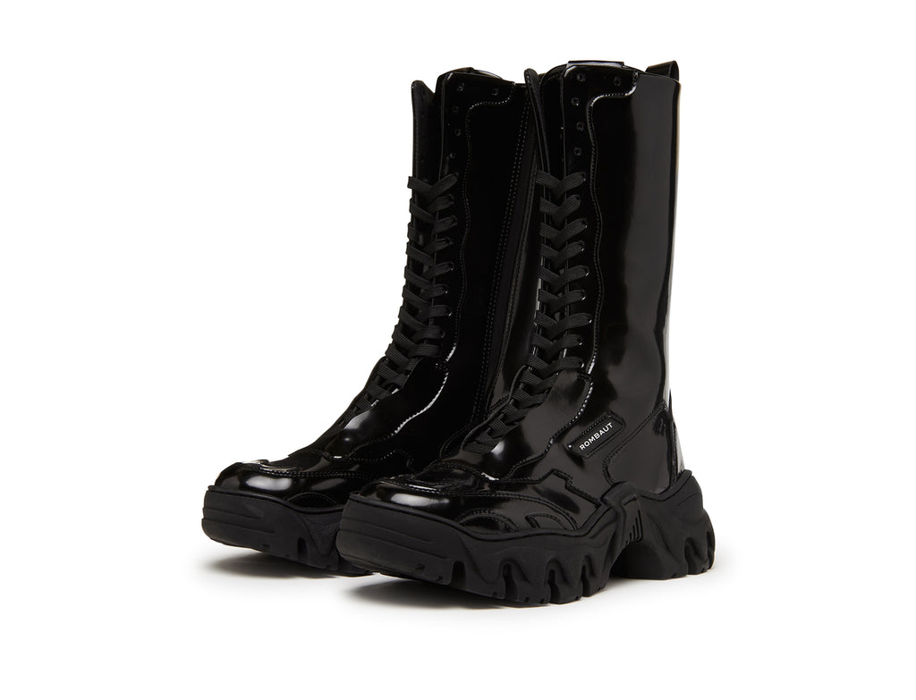 BOCCACCIO II COMBAT BOOT PATENT BLACK